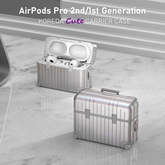 Compatible with AirPods Pro 2nd/1st Generation Case Cover, Cute Funny Suitcase D - Picture 2 of 7